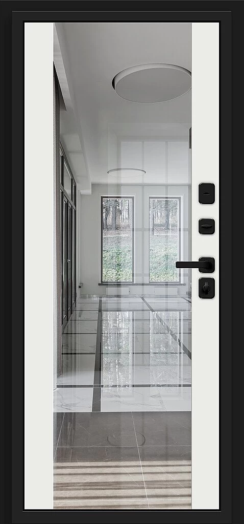 Фото Входная дверь Лайнер-3 Total Black/Off-white BR4642 внутренняя сторона